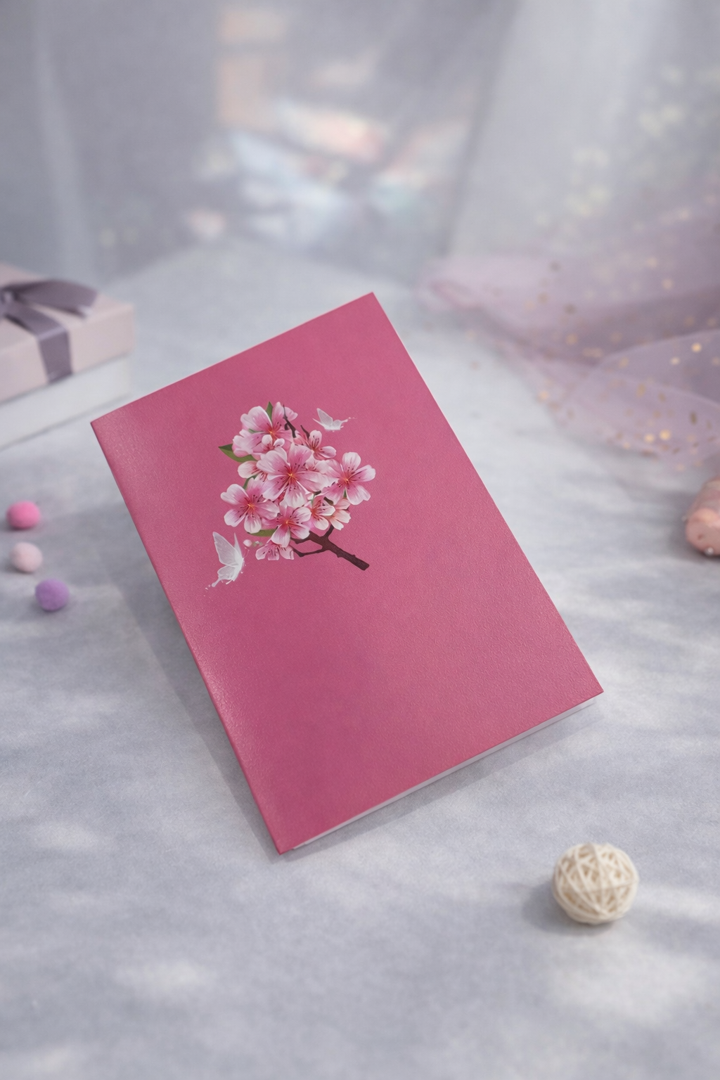 3D Pop-Up Sakura Heart Greeting Card